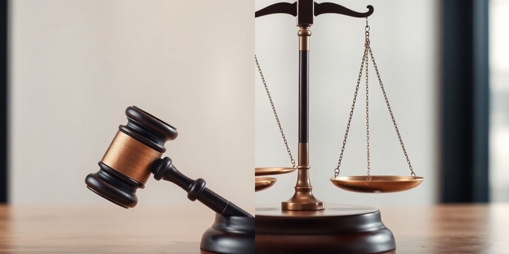Gavel and scale illustrating legal and moral rights.
